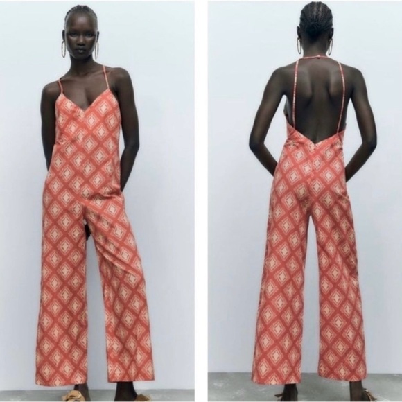 Zara Pants - BLOGGERS FAVE  NWT Zara Boho Geometric Print The Jami Jumpsuit SZ Small